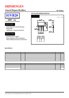 S1VB20 Datasheet PDF Shindengen
