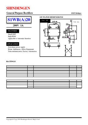 S1WB20 Datasheet PDF Shindengen