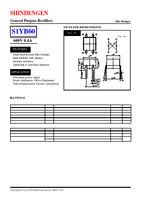 S1YB60 Datasheet PDF Shindengen