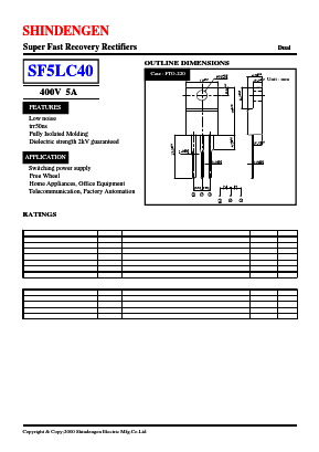 SF5LC40 Datasheet PDF Shindengen