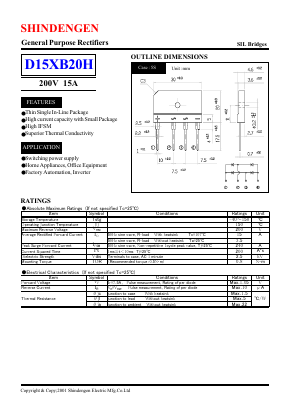 D15XB20H Datasheet PDF Shindengen