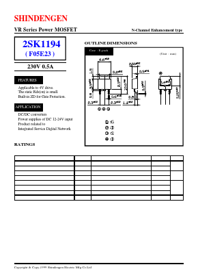 2SK1194 Datasheet PDF Shindengen