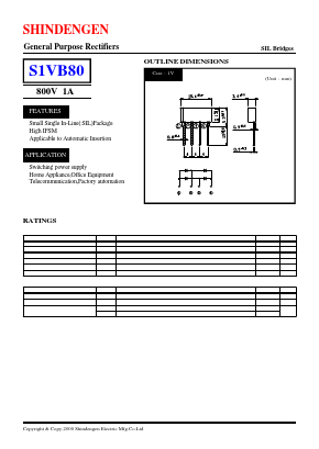S1VB80 Datasheet PDF Shindengen
