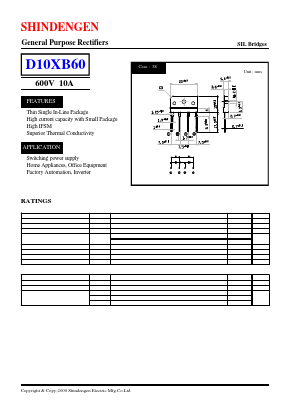 D10XB60 Datasheet PDF Shindengen