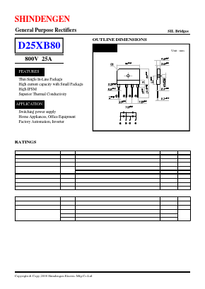 D25XB80 Datasheet PDF Shindengen