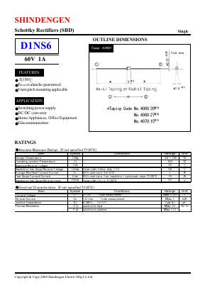 D1NS6 Datasheet PDF Shindengen