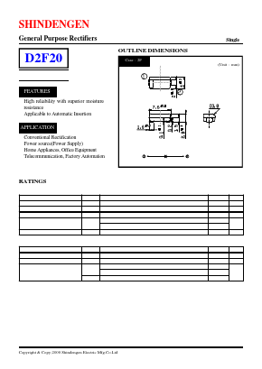 D2F20 Datasheet PDF Shindengen