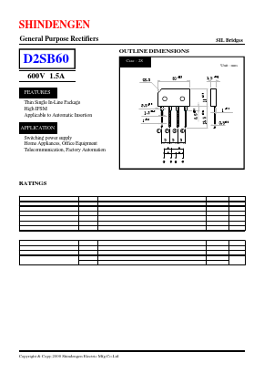 D2SB60 Datasheet PDF Shindengen