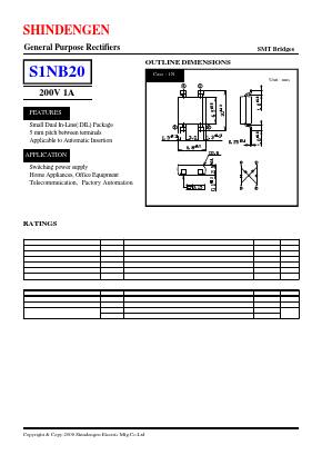 S1NB20 Datasheet PDF Shindengen