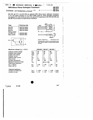 BD879 Datasheet PDF Siemens AG