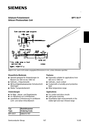 BPY64P Datasheet PDF Siemens AG