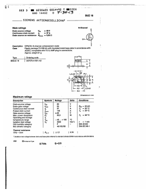 BUZ18 Datasheet PDF Siemens AG