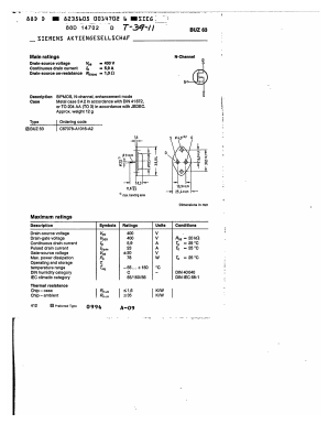 C67078-A1016-A2 Datasheet PDF Siemens AG