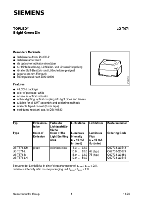 LGT671-M Datasheet PDF Siemens AG