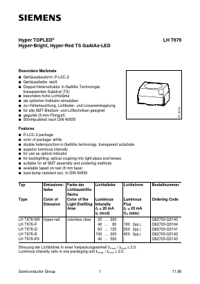 Q62703-Q3140 Datasheet PDF Siemens AG