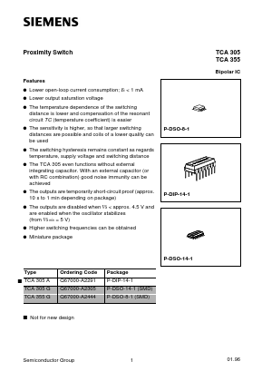 TCA305G Datasheet PDF Siemens AG