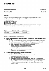 TDA6611 Datasheet PDF Siemens AG