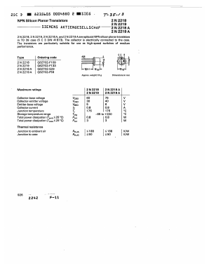 2N2219 Datasheet PDF Siemens AG