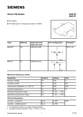 Q62702-A120 Datasheet PDF Siemens AG