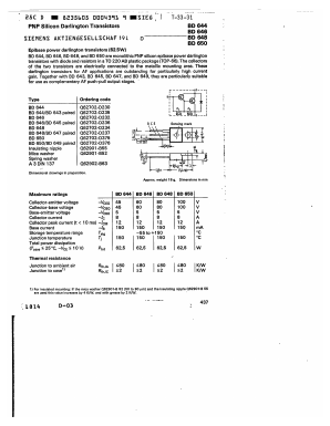 BD650 Datasheet PDF Siemens AG