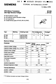 BF869 Datasheet PDF Siemens AG