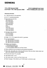 HYB514400BT-70 Datasheet PDF Siemens AG