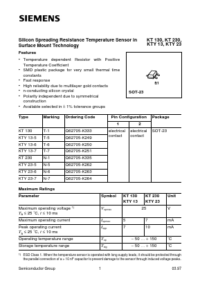 KT130 Datasheet PDF Siemens AG