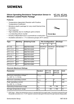 KT110 Datasheet PDF Siemens AG