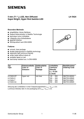 LH5424-SU Datasheet PDF Siemens AG