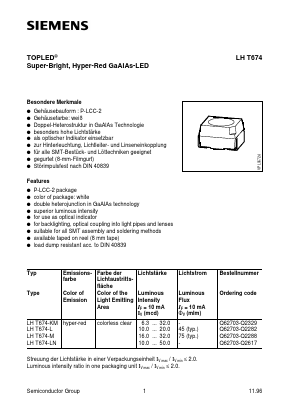 LHT674-L Datasheet PDF Siemens AG