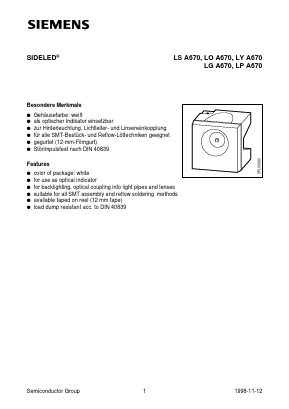 LPA670-G Datasheet PDF Siemens AG