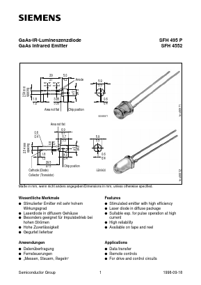 SFH4552 Datasheet PDF Siemens AG