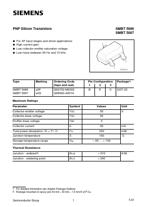 SMBT5087 Datasheet PDF Siemens AG