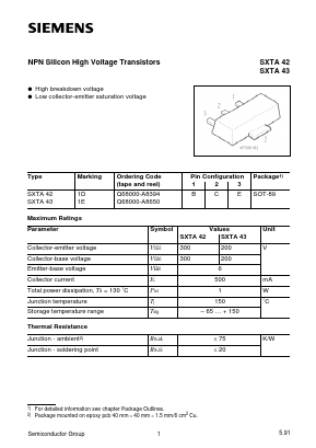 SXTA43 Datasheet PDF Siemens AG