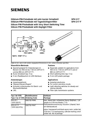 SFH217 Datasheet PDF Siemens AG