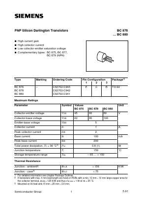 BC880 Datasheet PDF Siemens AG