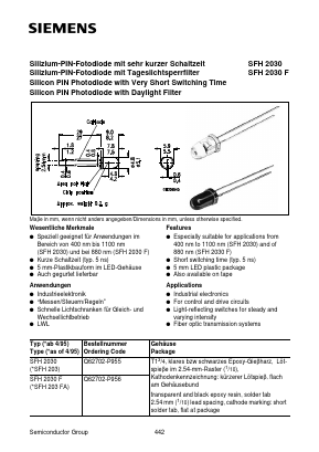 SFH203FA Datasheet PDF Siemens AG