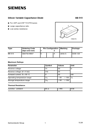 BB515 Datasheet PDF Siemens AG