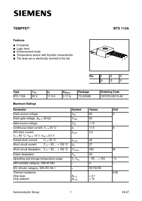 C67078-S5015-A2 Datasheet PDF Siemens AG