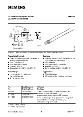 SFH409 Datasheet PDF Siemens AG