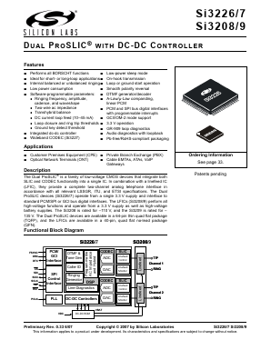 SI3209-X-FM Datasheet PDF Silicon Laboratories