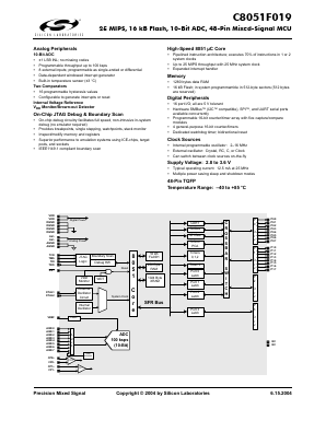 C8051F019 Datasheet PDF Silicon Laboratories