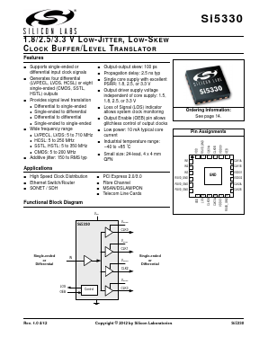 SI5330F-A00214-GM Datasheet PDF Silicon Laboratories