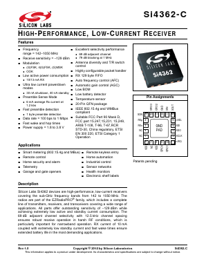 SI4362-C2A-GMR Datasheet PDF Silicon Laboratories