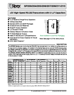 SP213CA Datasheet PDF Signal Processing Technologies