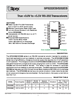 SP3222EBCA/TR Datasheet PDF Signal Processing Technologies