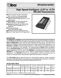 SP3223H Datasheet PDF Signal Processing Technologies