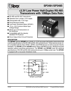 SP3485CP Datasheet PDF Signal Processing Technologies