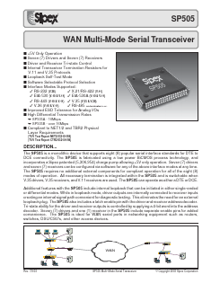 SP505AB Datasheet PDF Signal Processing Technologies