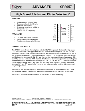 SP8057DG Datasheet PDF Signal Processing Technologies